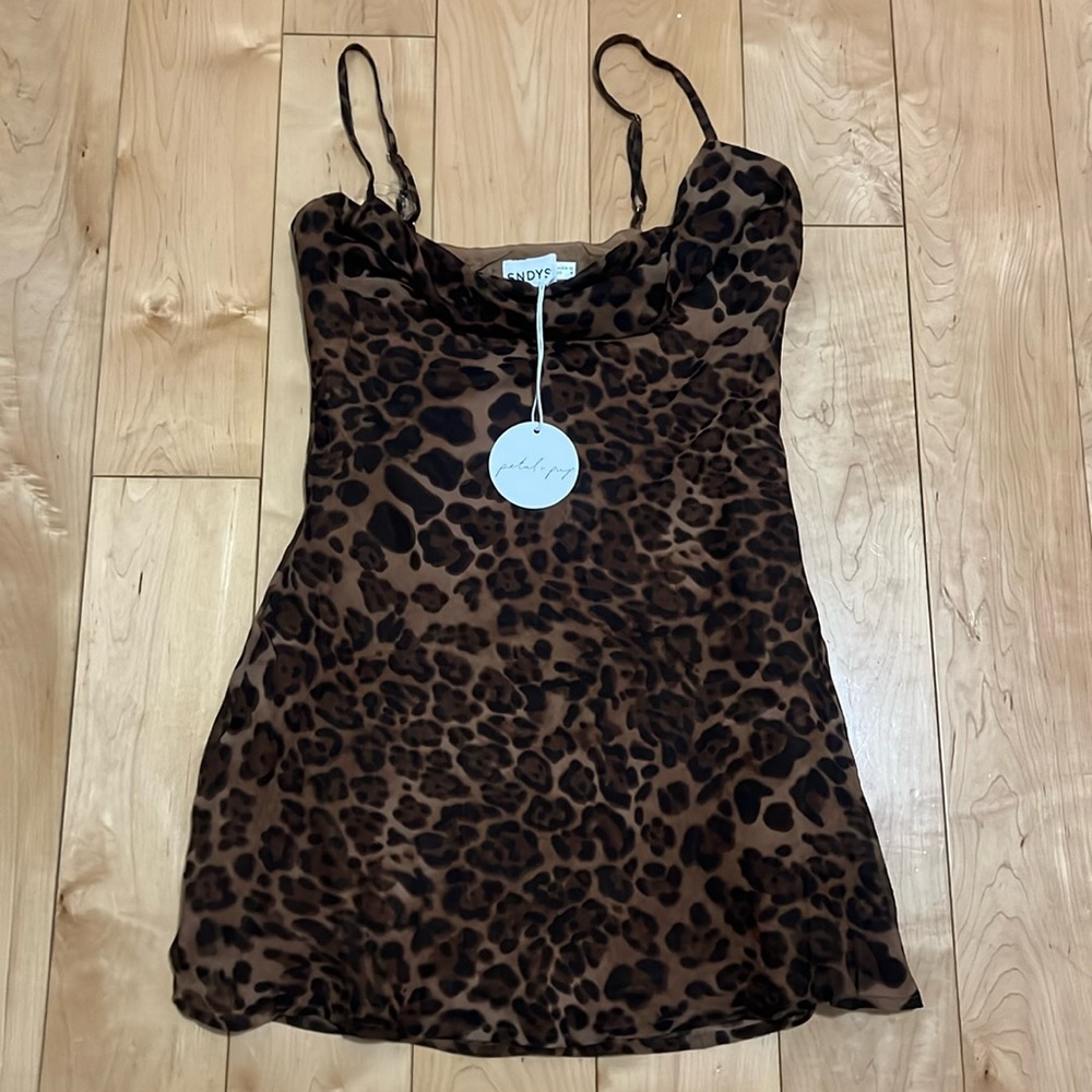 SNDYS leopard print midi dress